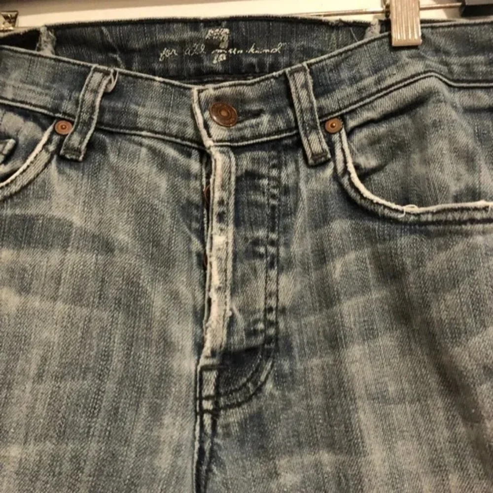 7 For All Mankind Jeans Blue Crop Dojo Size 28 #181 - Picture 7 of 7